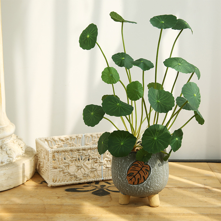 Small Lotus Leaf Simulated Flower Style Simple Decoration Money Leaf Indoor Living Room Bedroom Artificial Lotus Leaf