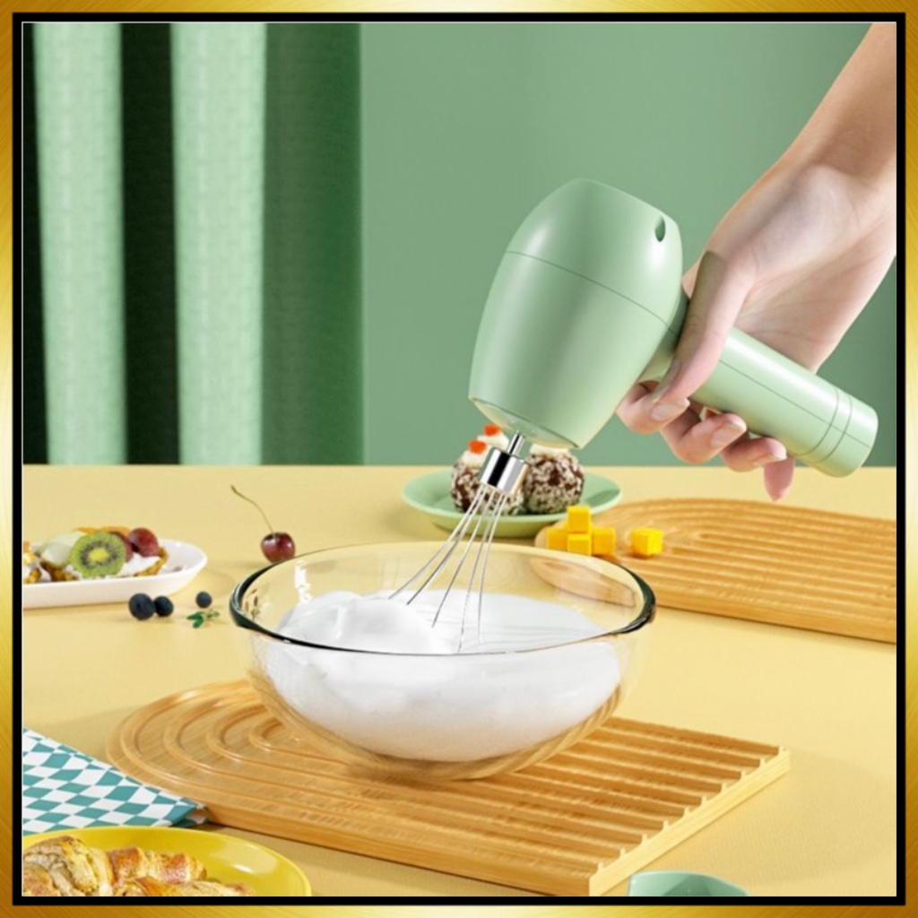 GUANHUA Máy Đánh Trứng Cầm Tay Không Dây Bằng Thép Không Gỉ Có Giá Đỡ