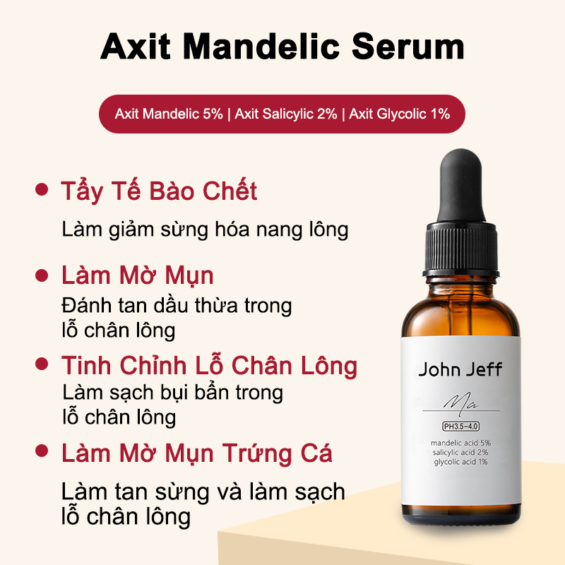 John Jeff Mandelic Acid 5% Huyết Thanh Dưỡng Da Mặt 30ml