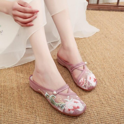 Dép Lưới Thêu Hoa Thời Trang Mùa Hè Cho Nữ