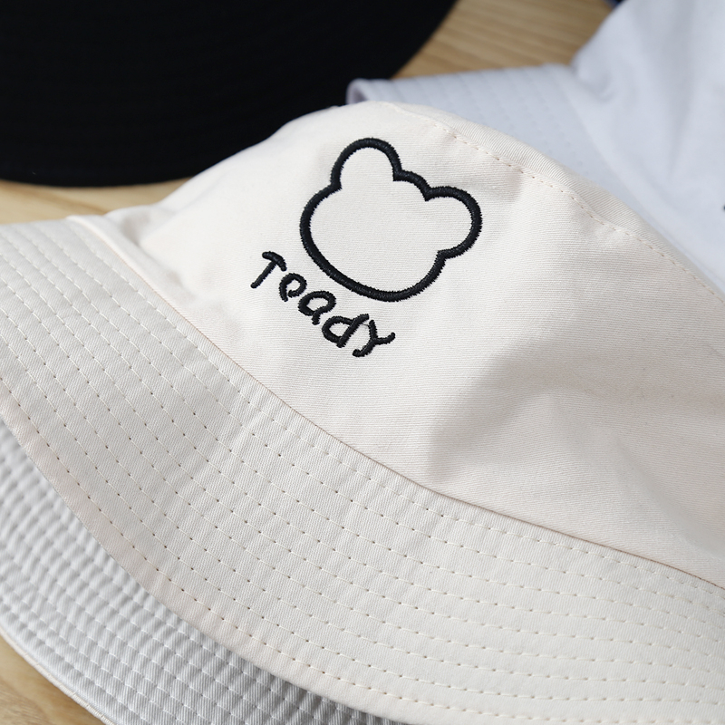 Nón Tai Bèo Hai Mặt Thêu Hình Gấu Dễ Thương Phong Cách Hàn Quốc Thời Trang Mùa Hè Cho Nữ