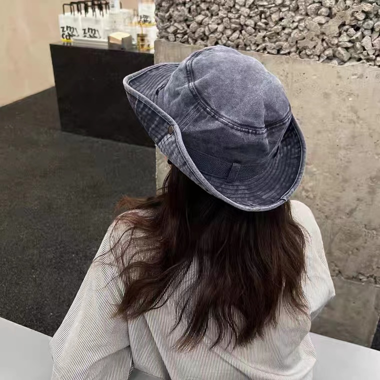 Nón Tai Bèo Che Nắng Thêu Họa Tiết Chất Liệu Denim Thời Trang Mùa Hè Cho Nữ