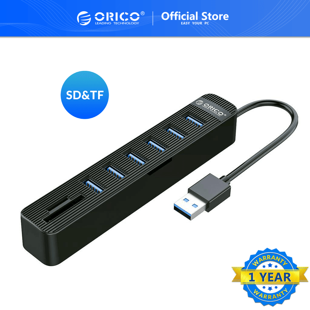 Orico Bộ Chia 7 Cổng USB 3 0 + 2.0 Type C Tốc Độ Cao 7 Cổng USB 3.0 2.0 SD TF Cho Máy Tính