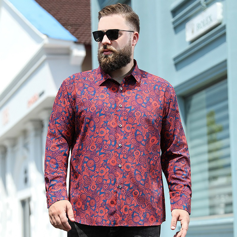 Áo Sơmi DàI Tay In Hoa Phong CáCh Hawaii Cho Nam