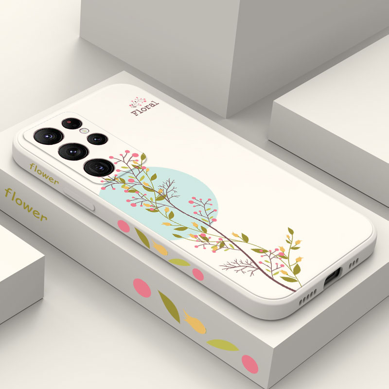 Bao Da Điện Thoại Họa Tiết Hoa Thời Trang Cho samsung galaxy s23 s22 fe ultra plus Ốp