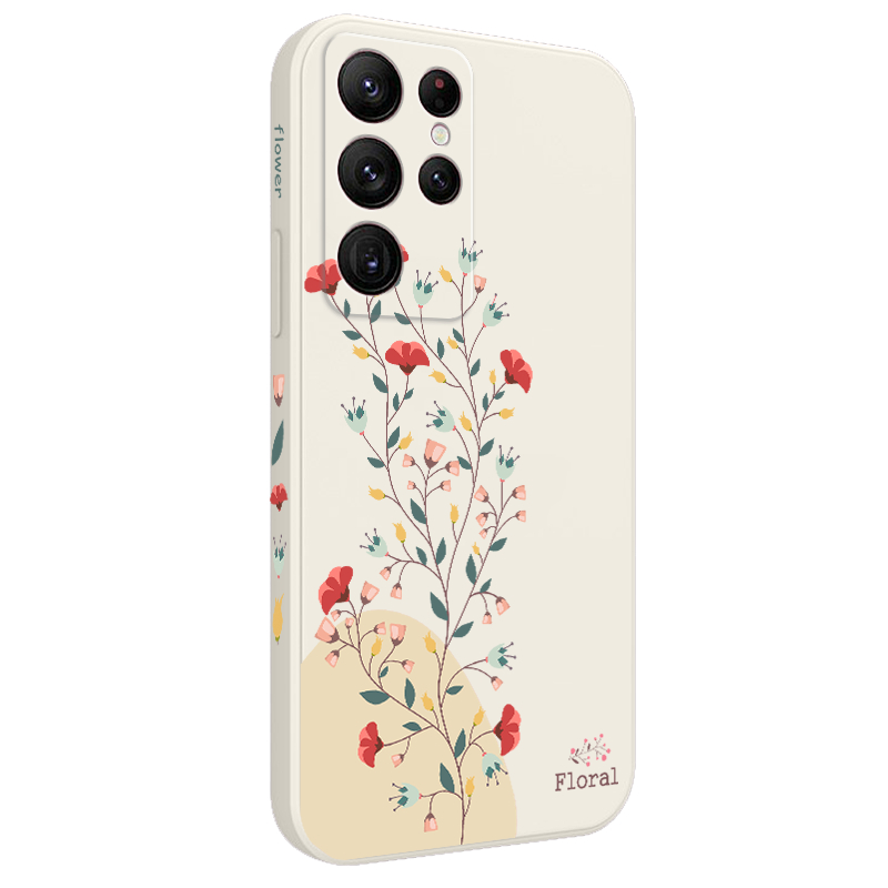 Bao Da Điện Thoại Họa Tiết Hoa Thời Trang Cho samsung galaxy s23 s22 fe ultra plus Ốp