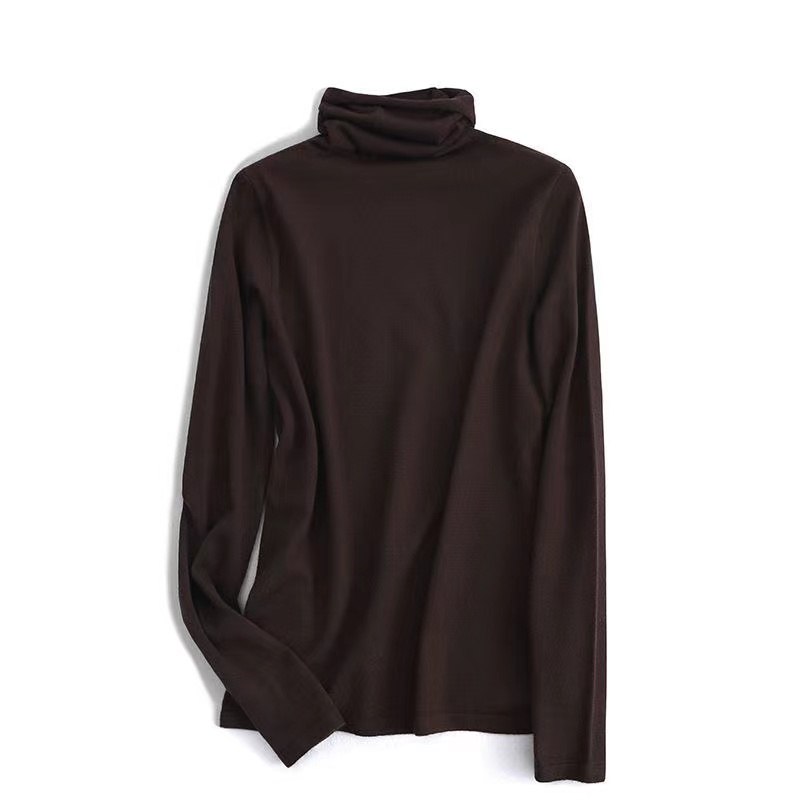 Áo thun COZOK tay dài cổ cao màu trơn hợp thời trang