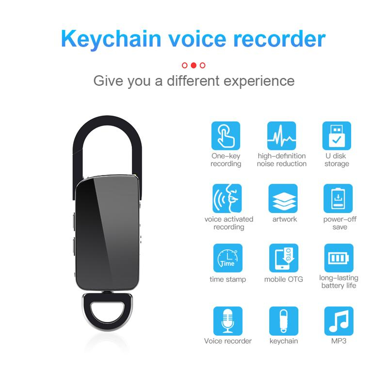 Máy Nghe Nhạc MP3 Kỹ Thuật Số Mini Dạng Móc Khóa Có Thể Thu Âm Giọng Nói Chuyên Nghiệp