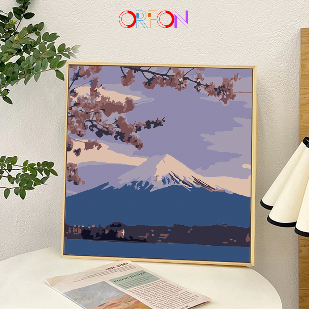 Tranh tô màu theo số mini số hóa tranh sơn dầu tranh phong cảnh20*20/30*30cm có khung