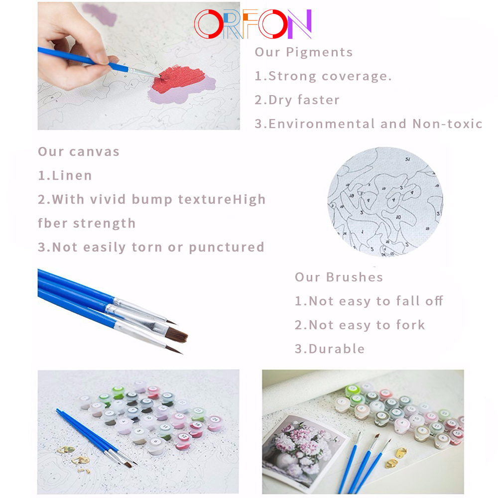 Tranh tô màu theo số mini số hóa tranh sơn dầu tranh phong cảnh20*20/30*30cm có khung