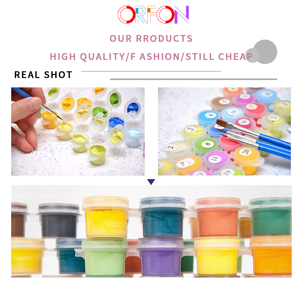 Tranh tô màu theo số mini số hóa tranh sơn dầu tranh phong cảnh20*20/30*30cm có khung