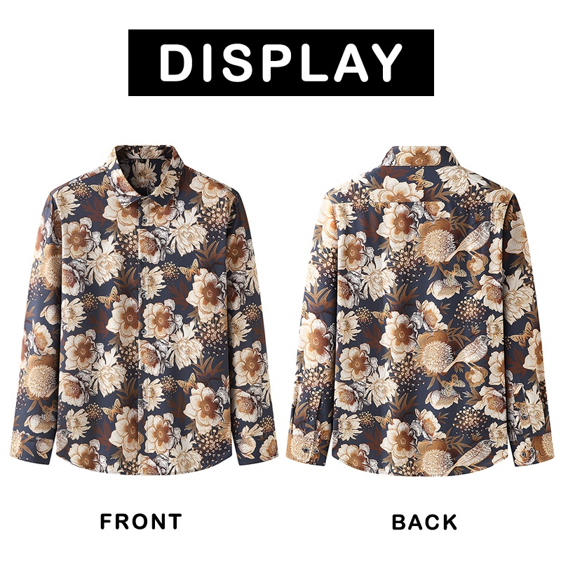 Áo Sơmi DàI Tay In Hoa Phong CáCh Hawaii Cho Nam