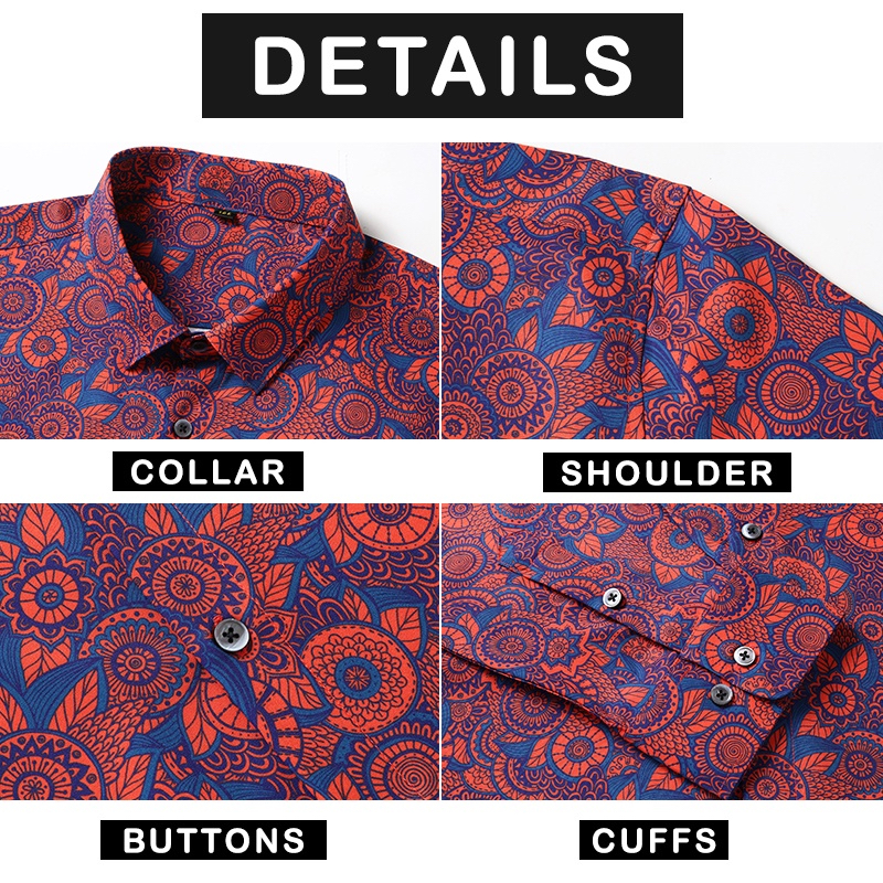 Áo Sơmi DàI Tay In Hoa Phong CáCh Hawaii Cho Nam