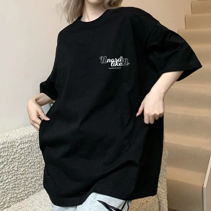 Áo Thun COZOK Ngắn Tay Dáng Rộng In Họa Tiết Vintage Hàn Quốc