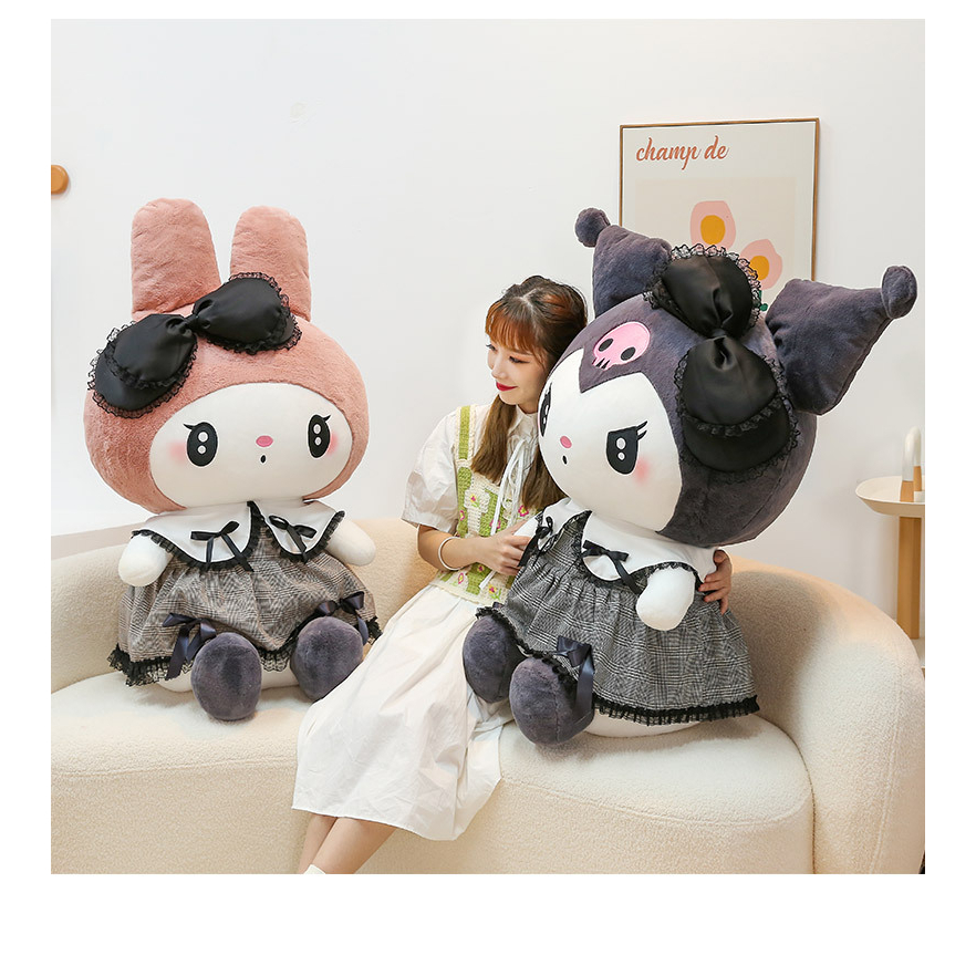 Thú Nhồi Bông Hình Kuromi Melody Siêu Mềm Mại Đáng Yêu Cho Bé Gái