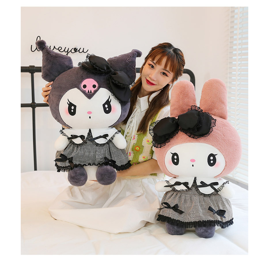 Thú Nhồi Bông Hình Kuromi Melody Siêu Mềm Mại Đáng Yêu Cho Bé Gái