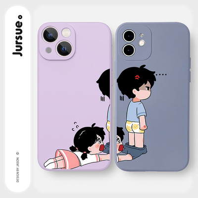 Ốp lưng JURSUE mềm hoạt hình cặp đôi dễ thương đẹp Cho iPhone 17 16 15 14 13 12 11 Pro Max SE 2020 X XR XS ip 8 7 Plus kute Y3258