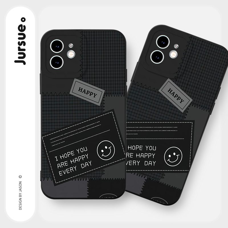 Ốp lưng JURSUE mềm chống bẩn hình độc lạ ngầu đen Cho iPhone 15 14 13 12 11 Pro Max SE 2020 X XR XS 8 7 ip 6S 6 Plus Y3234