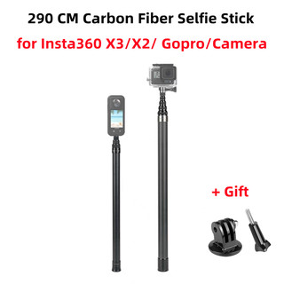  Gậy Selfie có thể mở rộng bằng sợi Carbon siêu dài 3m cho Insta360 X4   X3   GO 3   GO 3S   ONE X2   ace Pro 2   ONE RS   Gopro   DJI OSMO Action 5 Pro 4 3 Giá đỡ máy ảnh hành động 1   4 inch Gắn vít 
