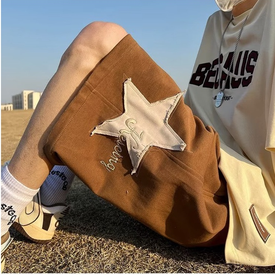 Quần ngắn ống rộng Thêu Họa Tiết Phong Cách Hip hop Thời Trang Mùa Hè Mới Cho Nam