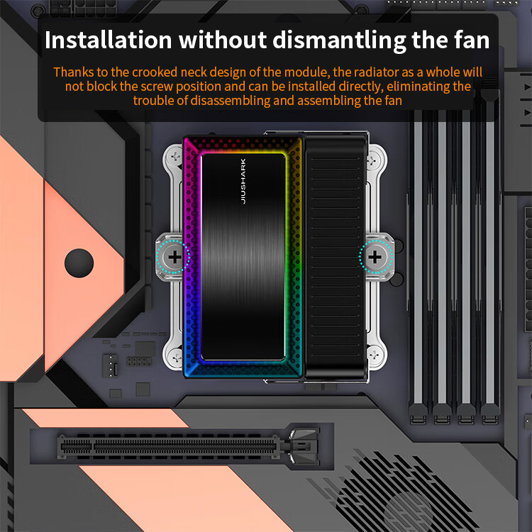 Quạt Tản Nhiệt CPU 100mm JIUSHARK JF100RS ARGB CR-1400 Cho LGA1700 LGA1155 AMD AM5 AM4