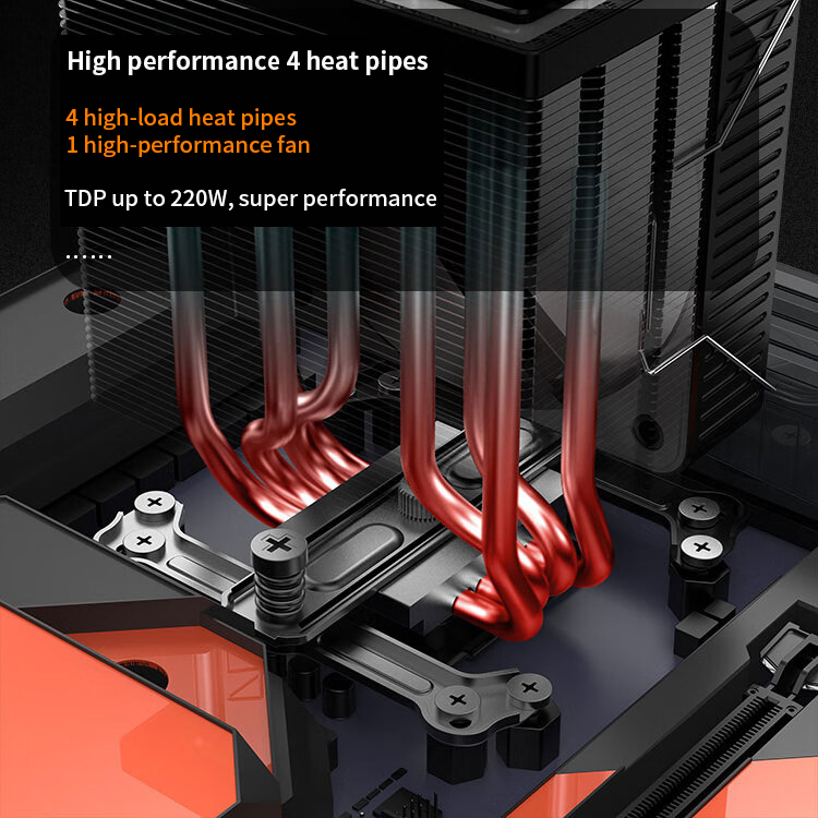 Quạt Tản Nhiệt CPU 100mm JIUSHARK JF100RS ARGB CR-1400 Cho LGA1700 LGA1155 AMD AM5 AM4