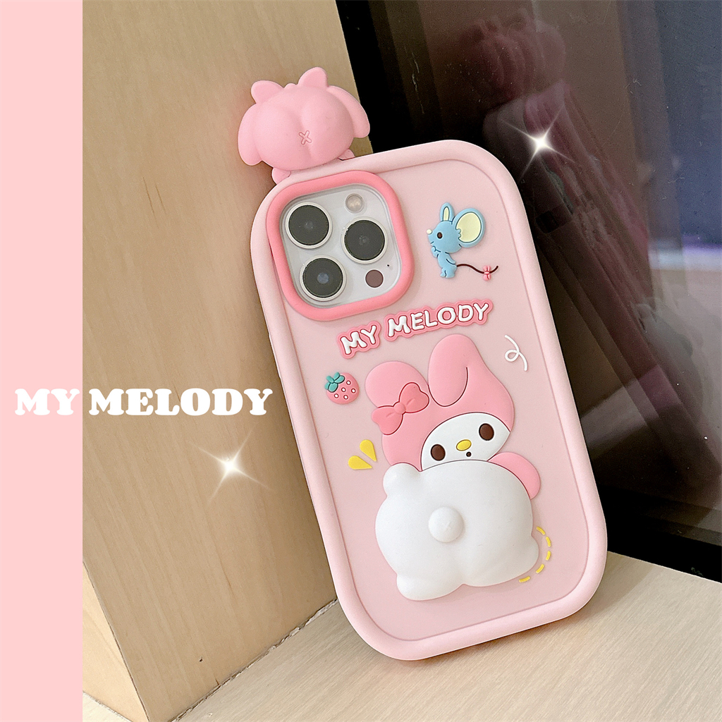 Dễ Thương Ốp Điện Thoại Silicon Chống Sốc In Hình Mông melorete Đáng Yêu Cho iphone 15 14 13 11 12 promax