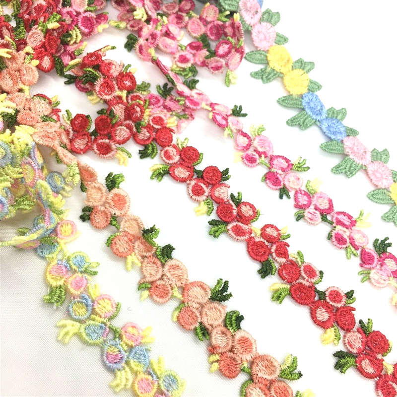 Dây Ruy Băng Thêu Ren Hoa 2cm 2M Tự Làm Thủ Công Đa Ứng Dụng