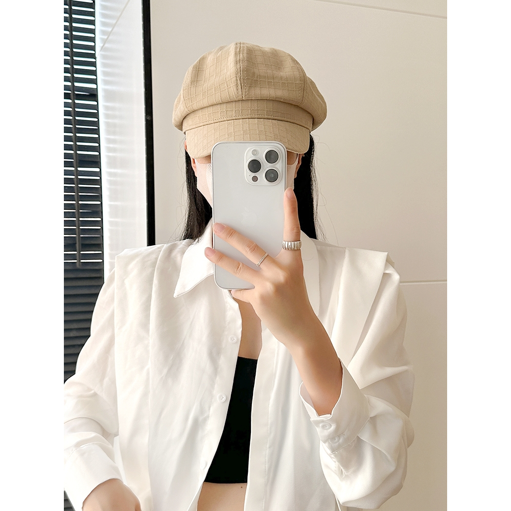 Mũ Beret Màu Be Phong Cách Anh Quốc Cổ Điển Thời Trang Xuân Hè Cho Nữ