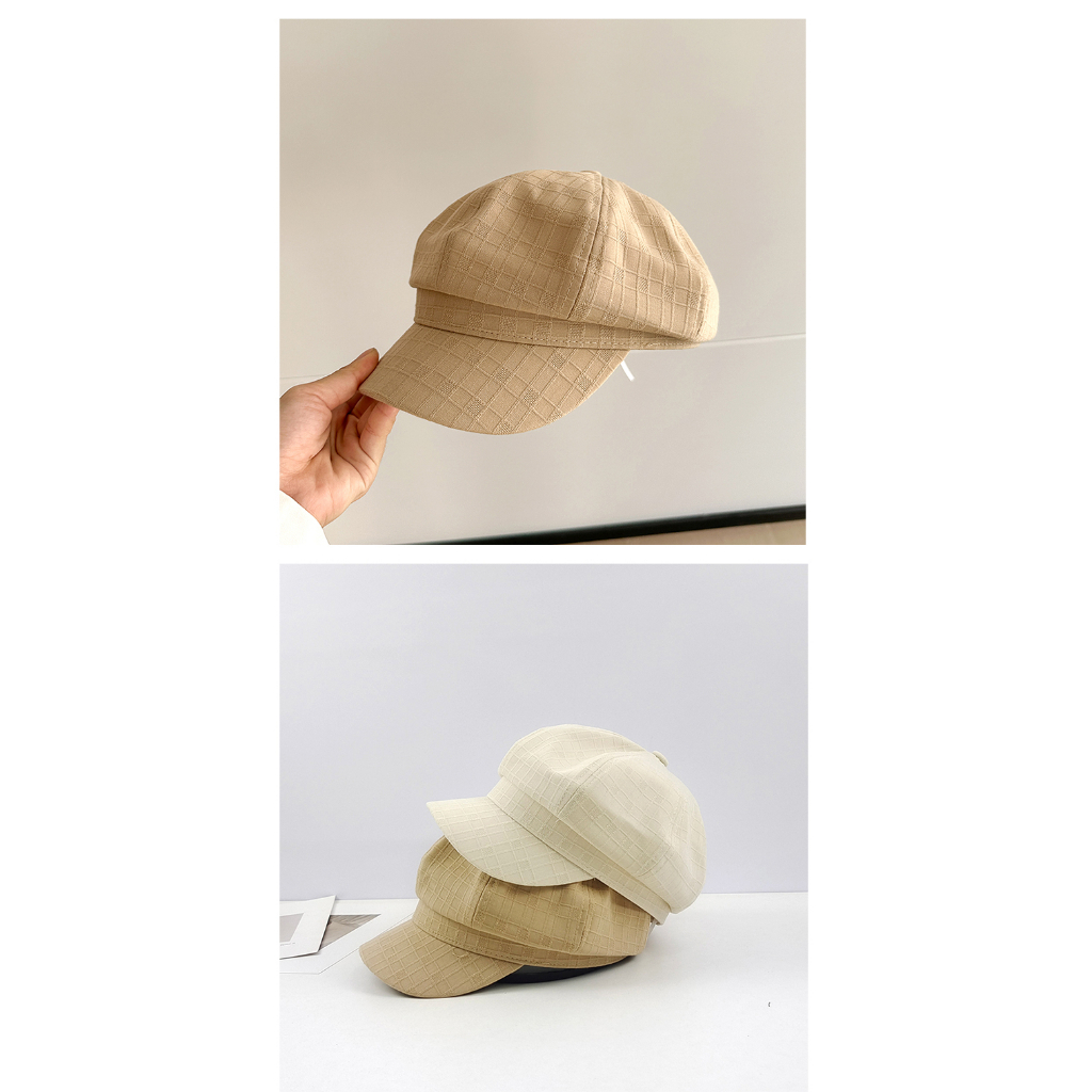 Mũ Beret Màu Be Phong Cách Anh Quốc Cổ Điển Thời Trang Xuân Hè Cho Nữ