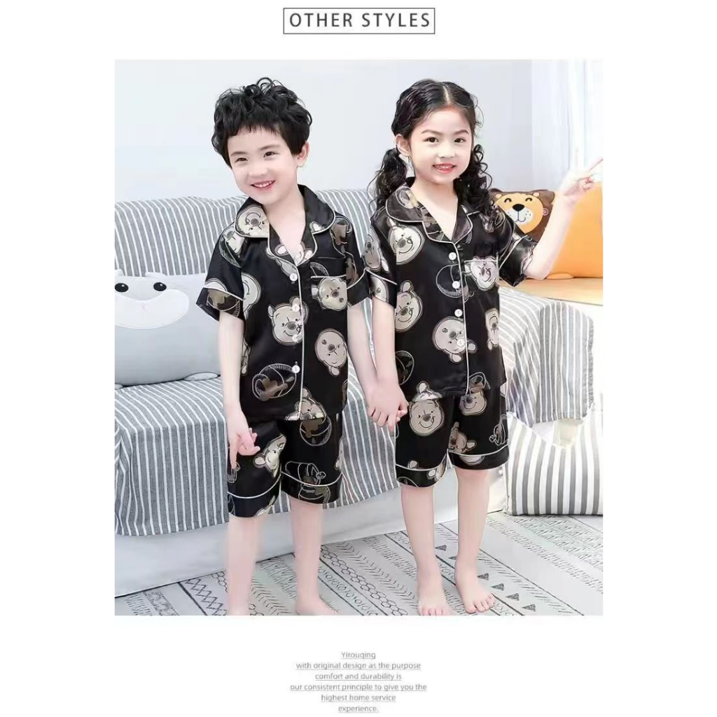 Bộ Đồ Ngủ Ngắn Tay Bằng Lụa Mát Thời Trang Mùa Hè Dành Cho Mẹ Và Bé