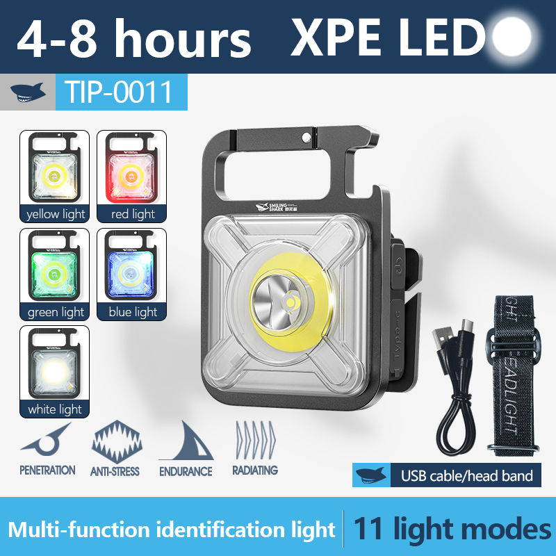 SmilingShark TIP0011 Đèn Pin Led Móc Khóa Mini Nam Châm Đèn Làm Việc USB Có Thể Sạc Lại Cho Cắm Trại Đi Bộ Đường Dài Cho Chó Đi Bộ