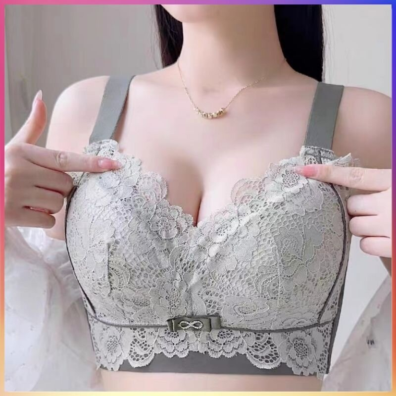 【Đường Zomidan】·Plus Size Đồ Lót Full Cup Ngực To Nhìn Nhỏ Áo Ngực Ren Gợi Cảm Tập Trung Đẩy Lên Bên Cổ Bên Cổ Chống Chảy Xệ Đồ Lót Có Thể Điều Chỉnh
