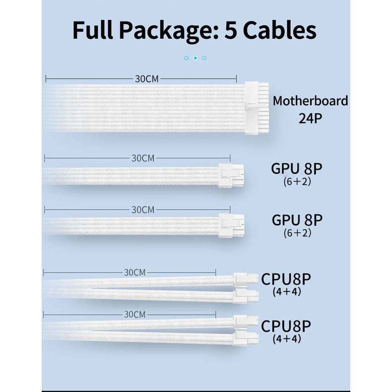Dây Cáp Nối Dài CPU GPU Sata 1 Cái Atx 24Pin / Eps 4 + 4Pin / Pci-E 8Pin / Pci-E 6Pin