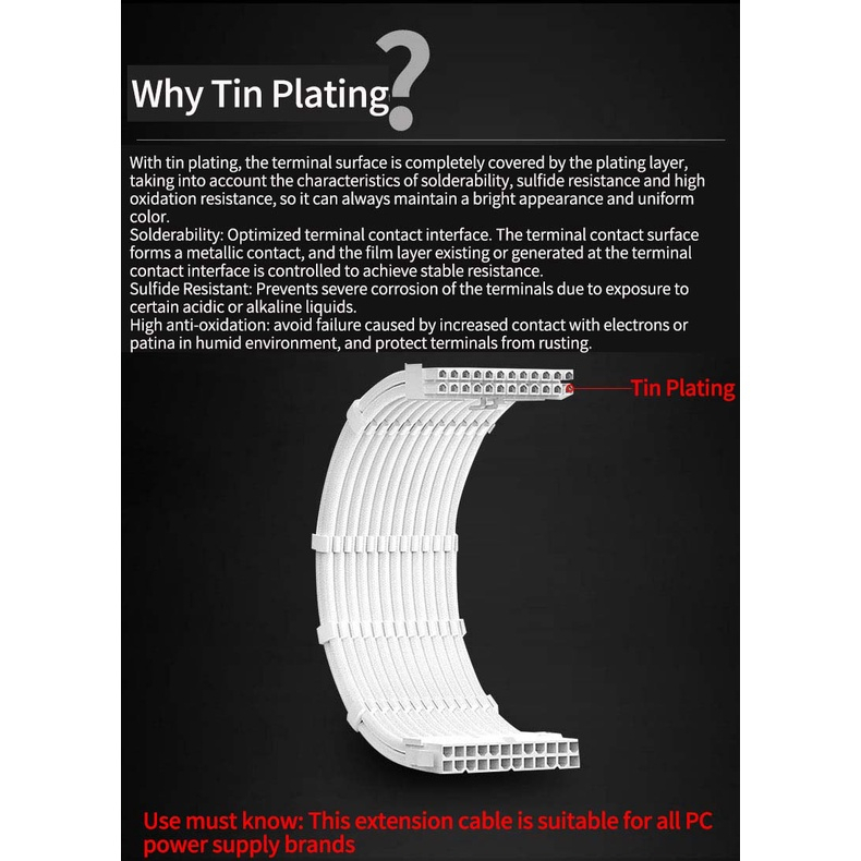 Dây Cáp Nối Dài CPU GPU Sata 1 Cái Atx 24Pin / Eps 4 + 4Pin / Pci-E 8Pin / Pci-E 6Pin