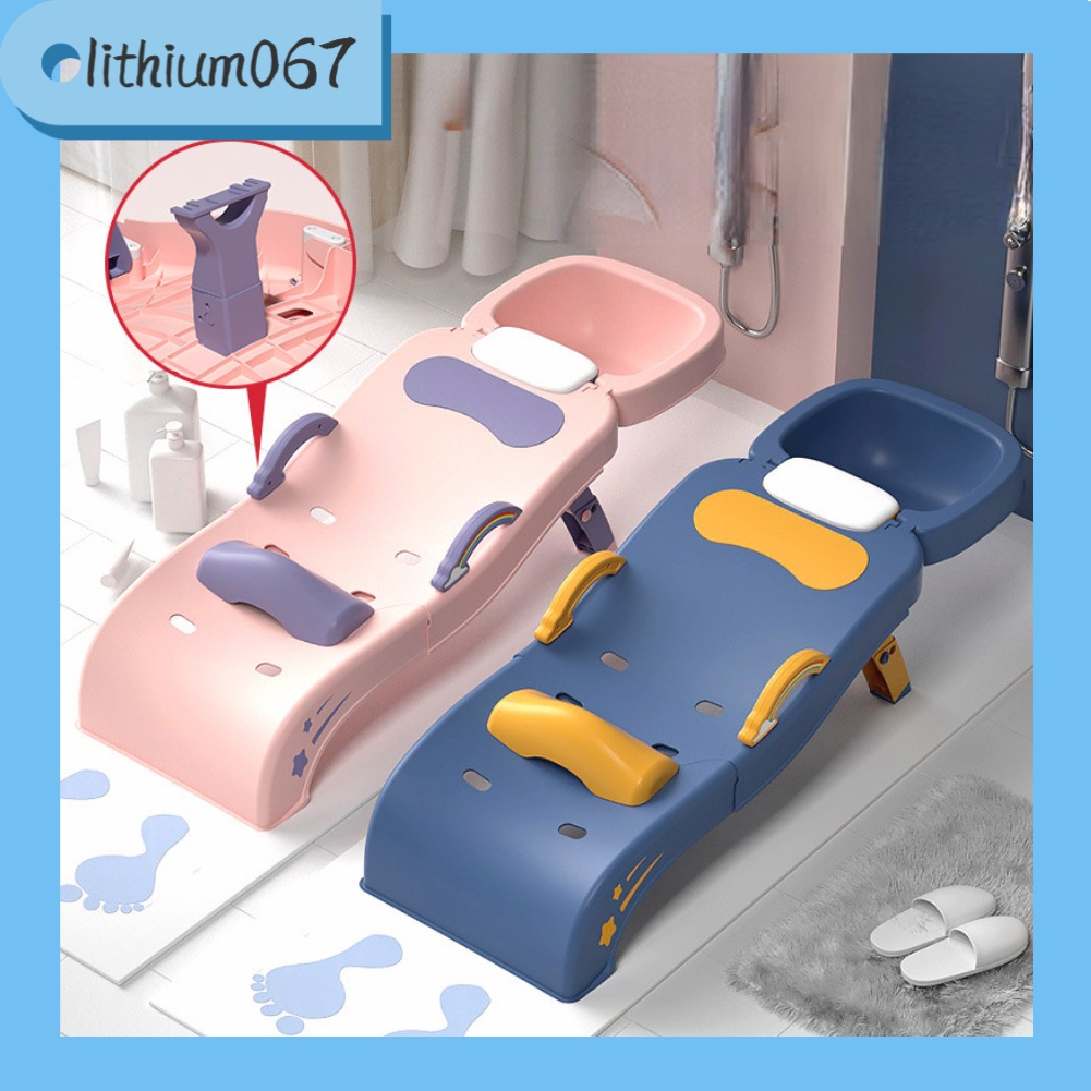 Ghế gội đầu cỡ lớn xếp gọn có tay vịn điều chỉnh ổn định cho trẻ em