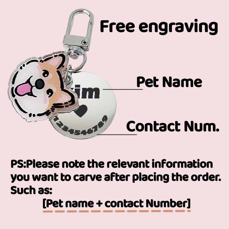 Thẻ Tên Đeo Cổ Chống Thất Lạc Bằng Acrylic 2.5cm Và 3cm Dành Cho Thú Cưng
