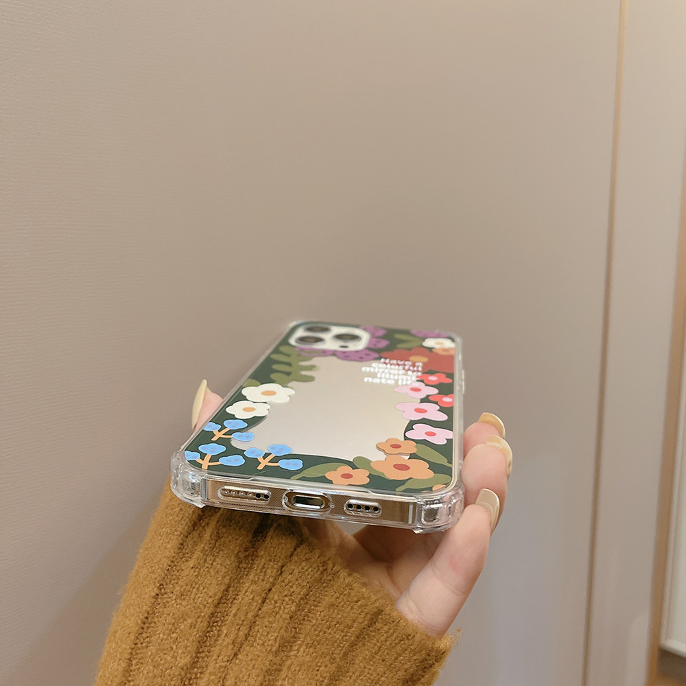 Ốp Điện Thoại Tráng Gương Họa Tiết Hoạt Hình Mini Dễ Thương Cho iPhone 12 13 14 pro max plus