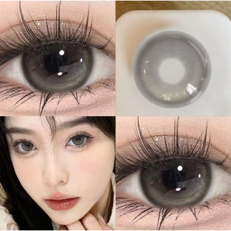 Bộ 2 Kính Áp Tròng Màu Xám 14.5mm 14.5mm Có Thể Sử Dụng 1 Tháng 0.00--5.00