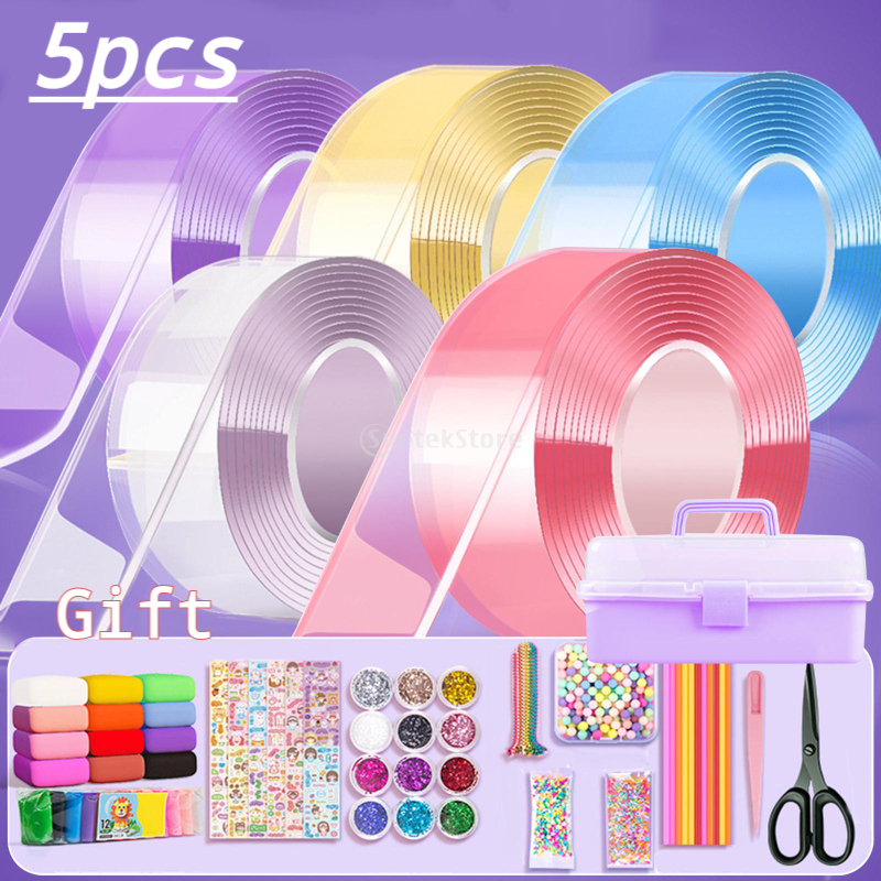 2/5pcs Băng Keo Hai Mặt Trong Suốt Rộng 5cm Dành Cho Đồ Chơi Cảm Biến Bóng