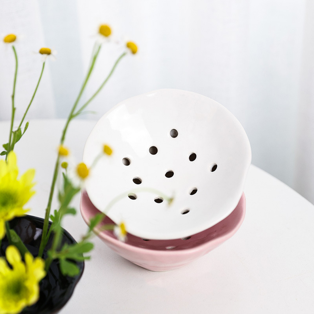 Bát cắm hoa Kesoto bằng gốm sứ có lỗ trang trí nghệ thuật phong cách Trung Hoa