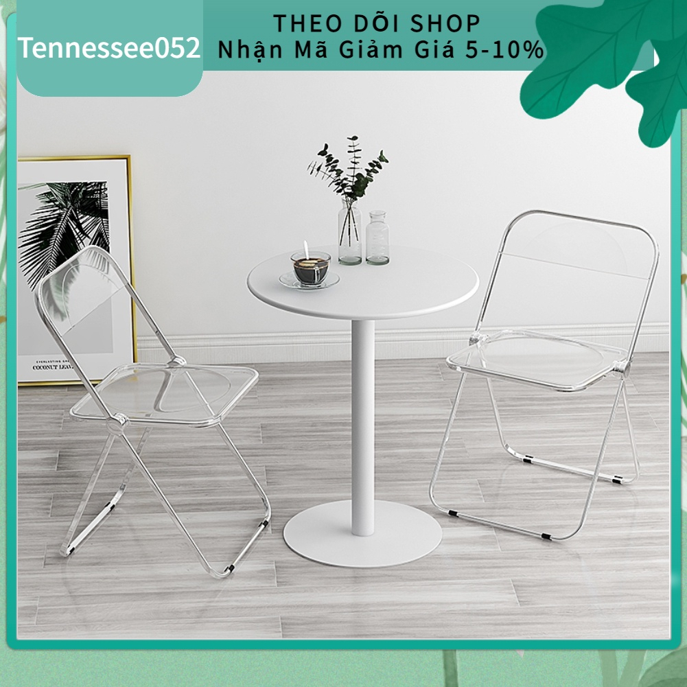 Ghế Gấp trong suốt Acrylic Mạ điện cho chụp ảnh trang trí phòng siêu xinh【Tennessee052】