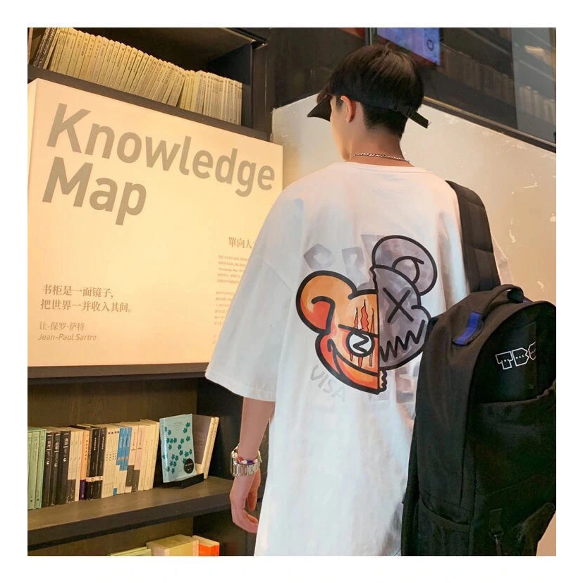 Áo Thun Tay Ngắn Dáng Rộng Thời Trang Mùa Hè Phong Cách Hong Kong Cho Nam