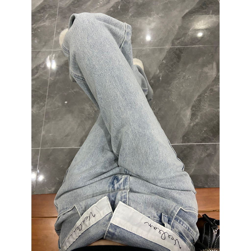 QADCOL Vibe Quần Jean Dài Lưng Cao Ống Đứng Dáng Ôm Phong Cách retro Đường Phố Thời Trang Cao Cấp Dành Cho Trẻ Em