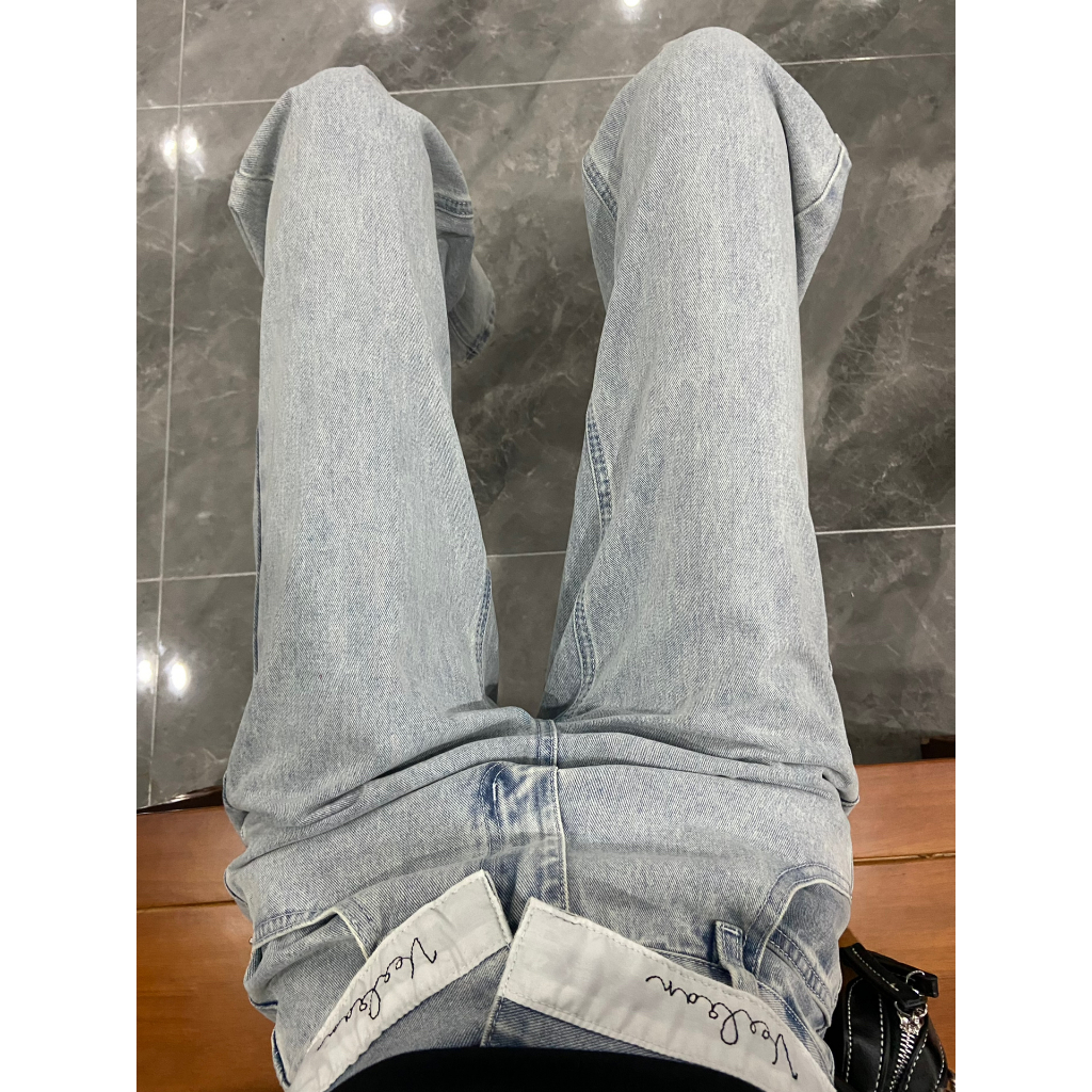 QADCOL Vibe Quần Jean Dài Lưng Cao Ống Đứng Dáng Ôm Phong Cách retro Đường Phố Thời Trang Cao Cấp Dành Cho Trẻ Em