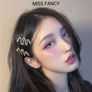 Kẹp tóc MISS FANCY kẹp tóc kim loại một bên kiểu rắn loại thời trang cá tính 6cm