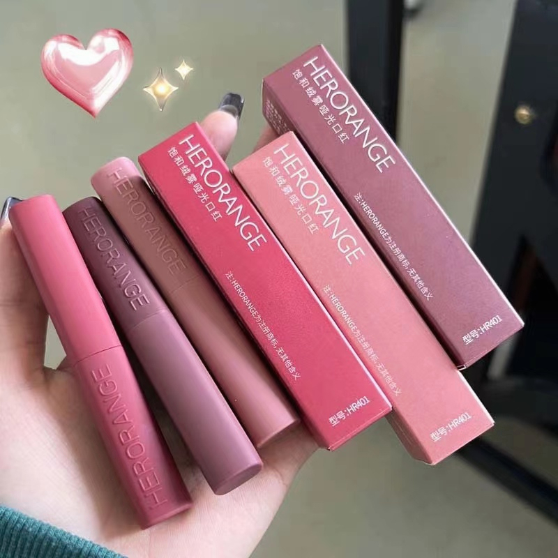 Son Môi HERORANGE Chất Nhung Lì Tự Nhiên Chống Thấm Nước Phiên Bản Giới Hạn Thiết Kế Vỏ Hình Thỏ Dễ Thương