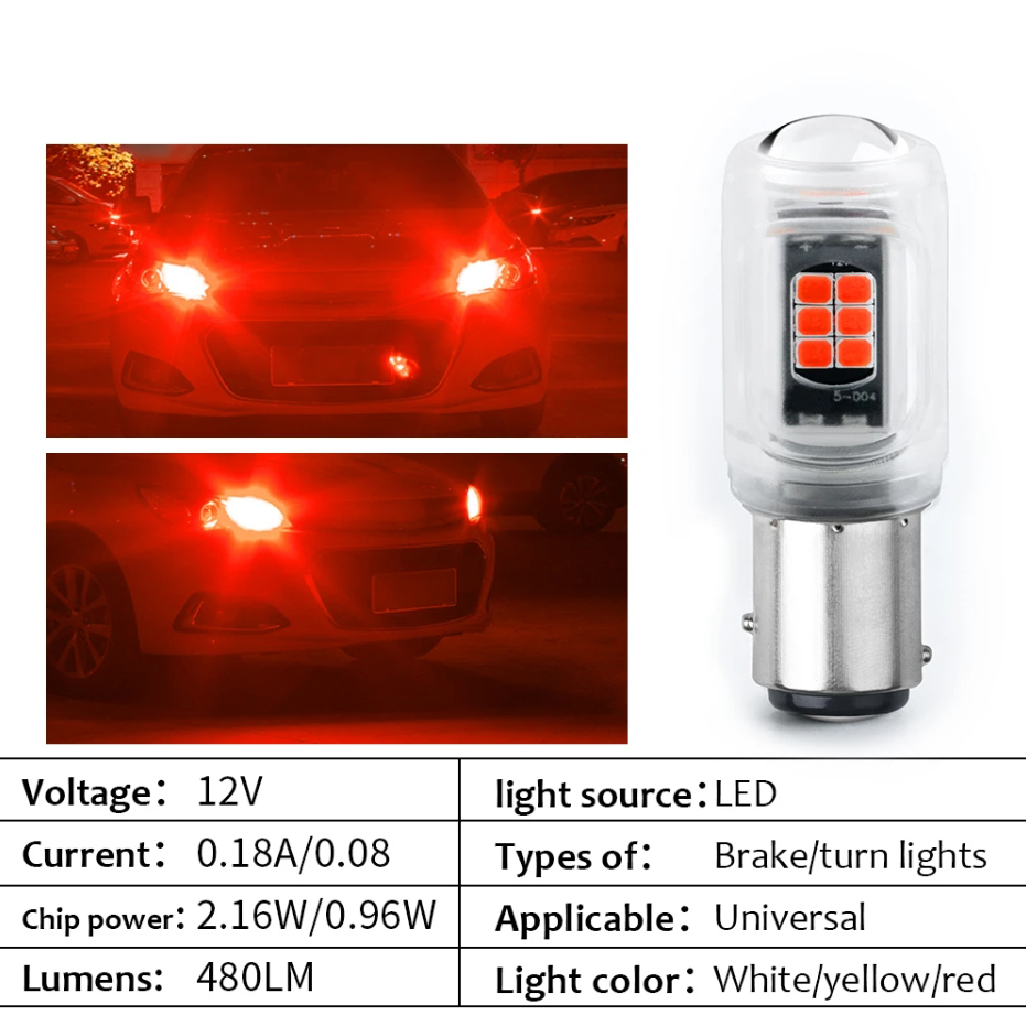 1 Đèn Led Tín Hiệu Xi Nhan 1156 BA15S P21W 1157 Bay15d P21 5w 3030 16SMD Cho Xe Hơi