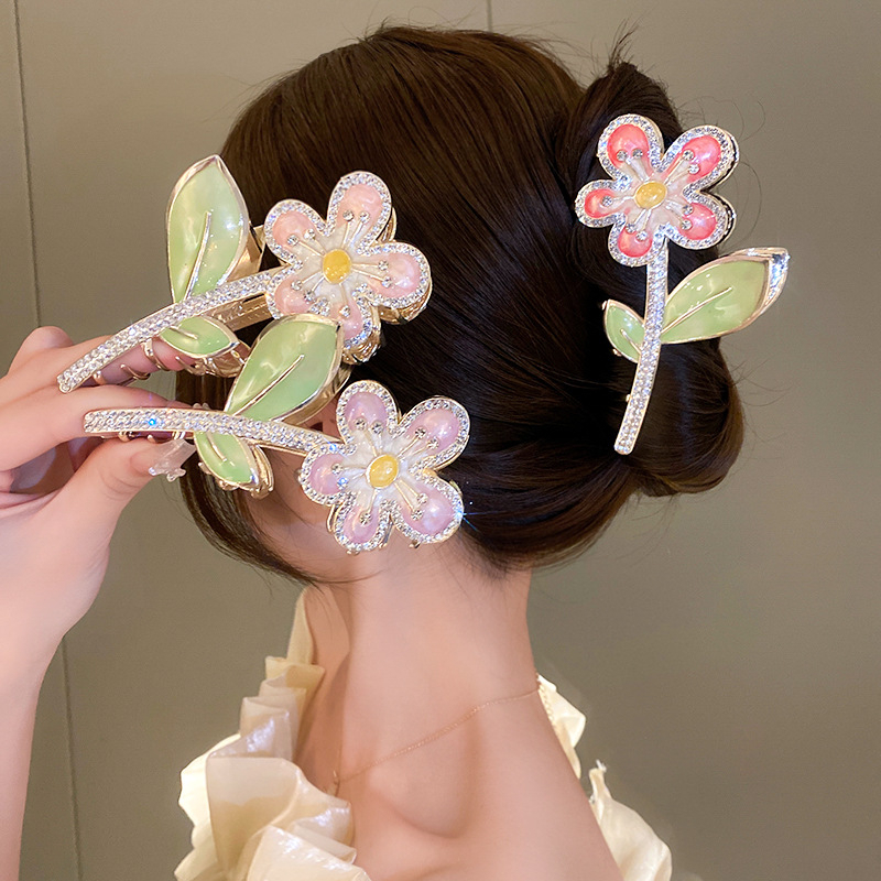 Kẹp Tóc Hình Cá Mập Đính Đá Sang Trọng Phong Cách Hàn Quốc