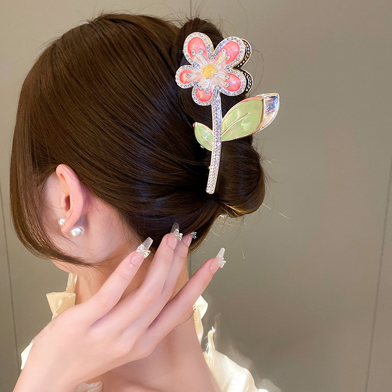 Kẹp Tóc Hình Cá Mập Đính Đá Sang Trọng Phong Cách Hàn Quốc